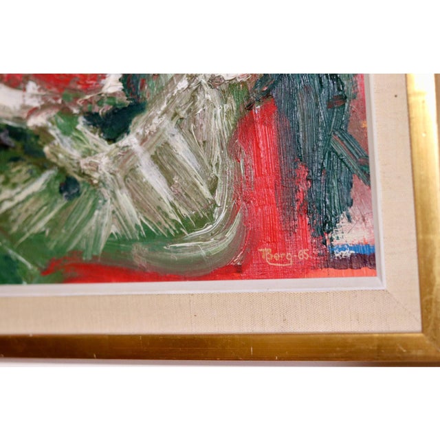 T. Berg, Abstract, 1960s, Oil Painting, Framed For Sale - Image 4 of 10