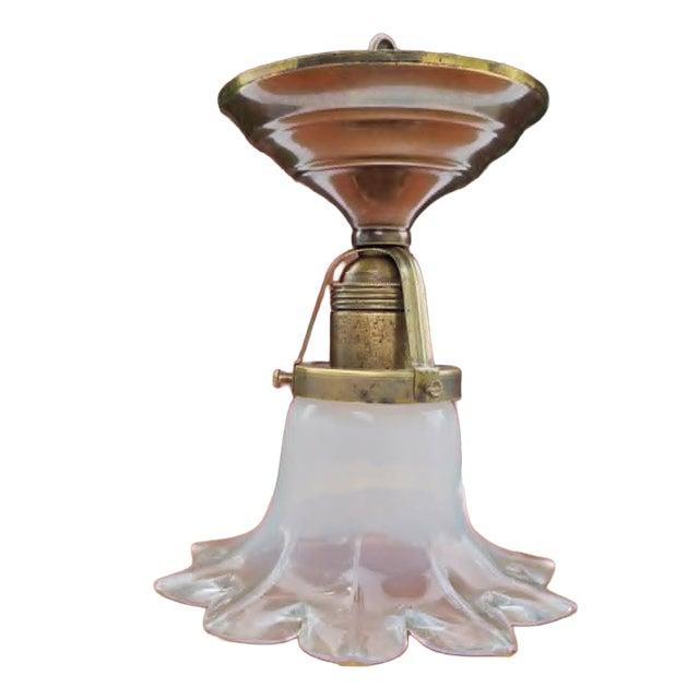 Brass Ceiling Lamp, 1890s For Sale