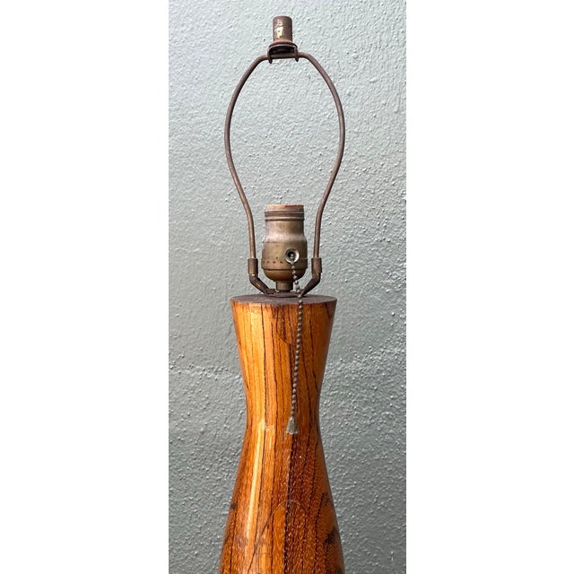 Vintage Turned Wood Lamp For Sale - Image 9 of 12