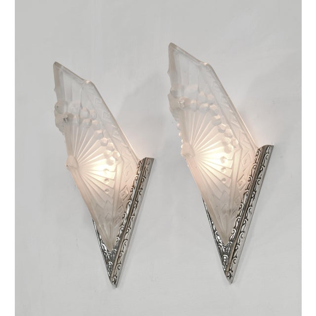 A Pair of French Art Deco Wall Sconces by Charles Schneider 1930 France For Sale - Image 6 of 9