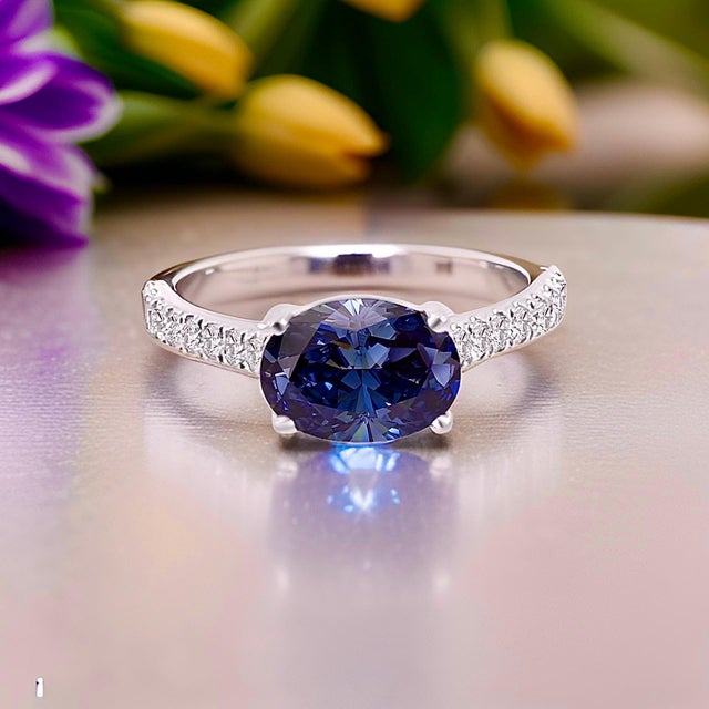 Natural Finely Faceted Quality Sapphire Diamond Ring 6.5 14k W Gold 3.15 TCW Certified $4,950 310588 This is a Unique...