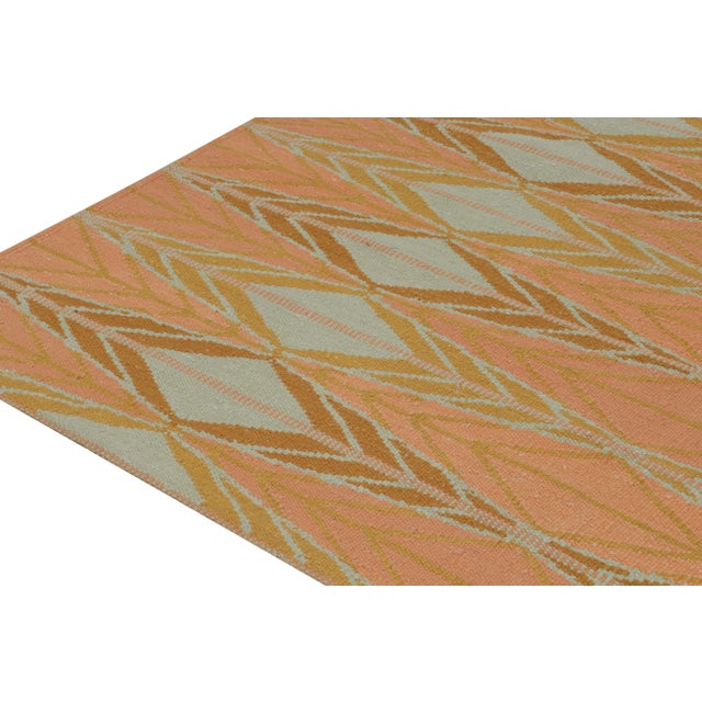 Not Yet Made - Made To Order Rug & Kilim’s Scandinavian Style kilim in Orange, Gold & Blue Geometric Pattern - 12x18 For Sale - Image 5 of 7