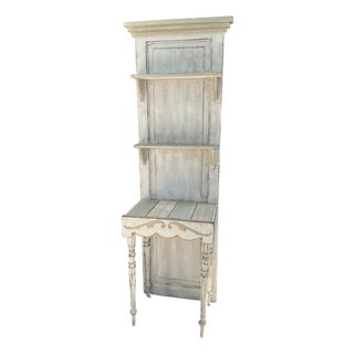 Vintage Distressed Painted Wood Étagère With Shelves For Sale