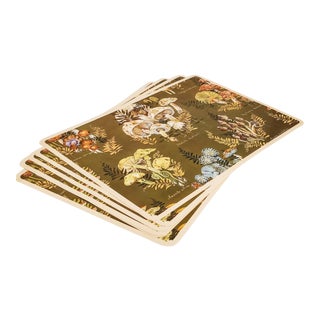 Vintage Mushroom Organic Plant Placemats - Set of 6 For Sale
