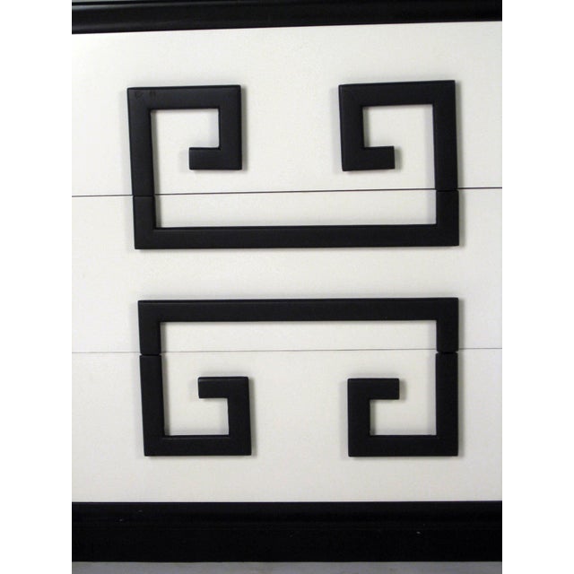 Wood James Mont for Kittinger Black and White Greek Key Credenza For Sale - Image 7 of 8