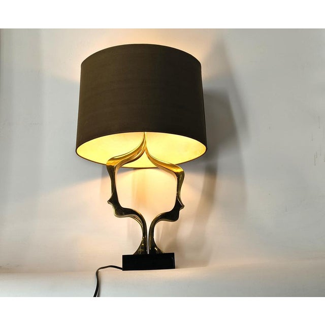 Bronze Table Lamp attributed to Willy Daro, 1970s For Sale - Image 6 of 14