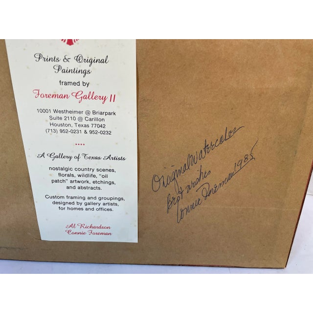 Vintage Signed and Framed Original Floral Watercolor Painting For Sale In Dallas - Image 6 of 8