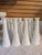 Vintage Anchor Hocking Starburst Milk Glass Vases 11 pieces 9" tall. 3" base. Tapers to 1.75" at the top.