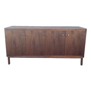 1950s California Walnut Credenza by Barker Bros., Los Angeles For Sale