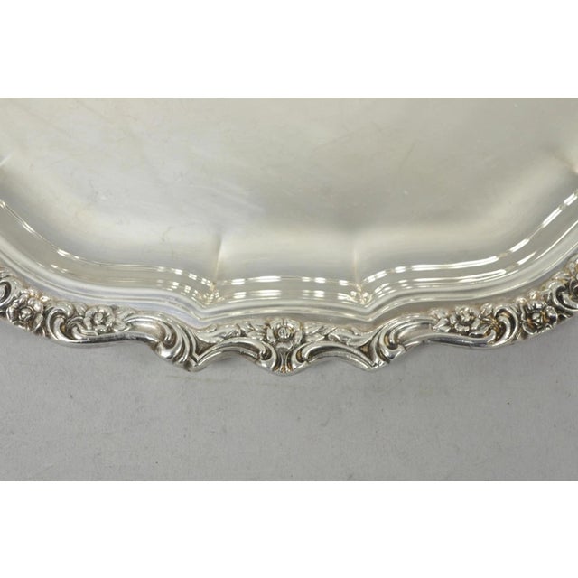 Mid 20th Century Mid 20th Century International Silver "Countess" Silver Plated Small Bar Tray Serving Platter For Sale - Image 5 of 12