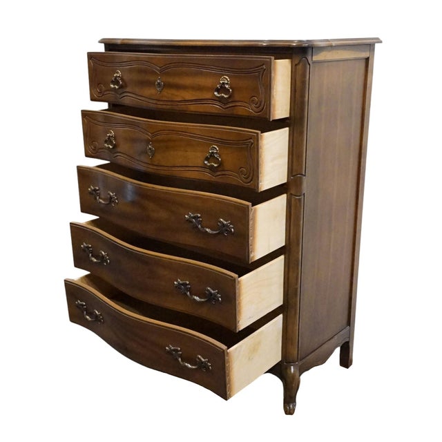Late 20th Century Bassett Furniture Cherry Country French Provincial 38" Chest of Drawers 190-5-A371 For Sale - Image 5 of 11