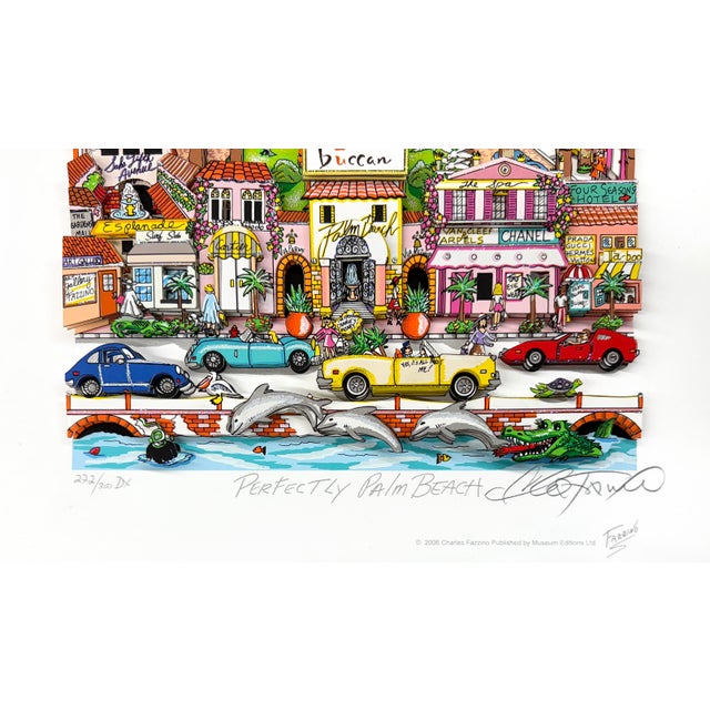 Triple layered 3D constructed mixed media serigraph on white museum board with crystals, glitter and additional...