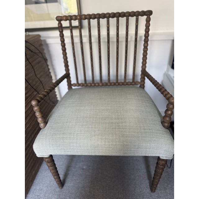 Set of 8 side chairs and 2 arms chairs, attributed to Mr Brown London. Beatrix chairs with seats upholstered in Pierre...