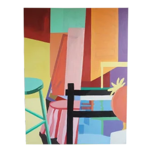 Contemporary Abstract Painting *Interior With Black Chair"