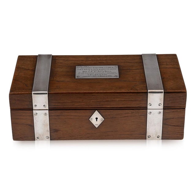 20th Century British Silver & Wood h.m.s Majestic Box, 1905 For Sale - Image 18 of 18