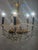 Brass and Lead Crystal Five-Light Chandelier from Schröder, 1970s For Sale - Image 10 of 12