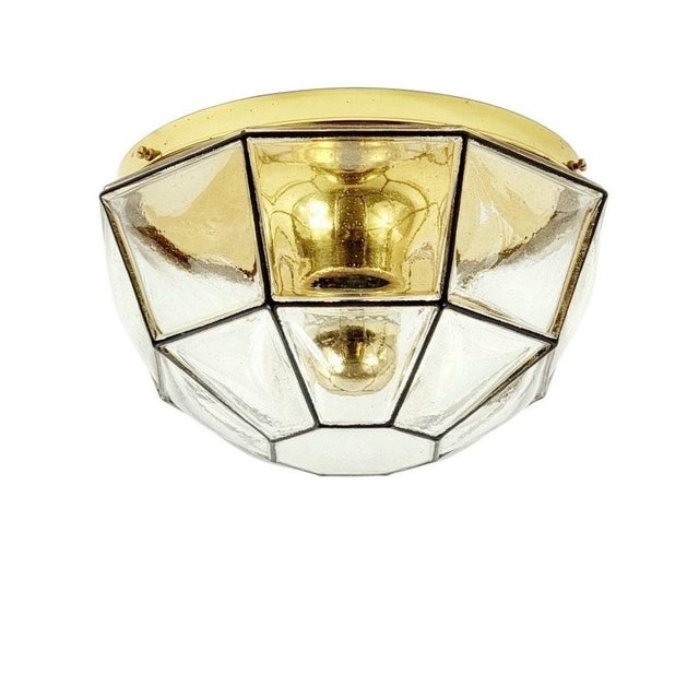 Mid-Century Glass and Metal Flush Mount from Limburg, Germany, 1960s For Sale - Image 12 of 12