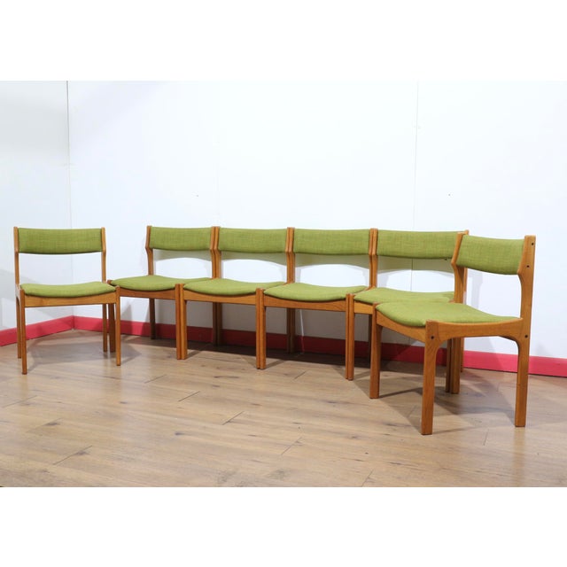 Mid Century Modern Vintage Teak Danish Dining Chairs X 6 For Sale In Greensboro - Image 6 of 15