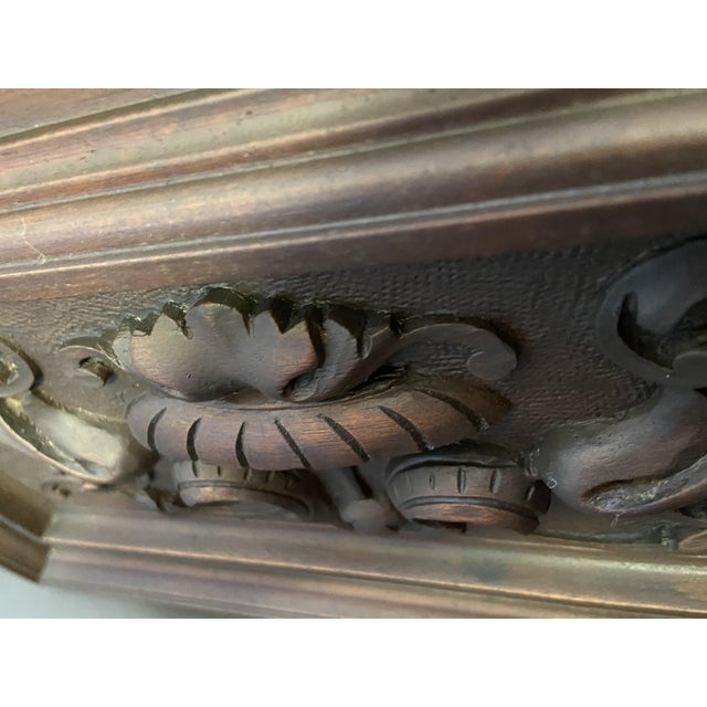 Wood Antique French Architectural Element in Carved Wood Panel, 1900s For Sale - Image 7 of 11