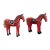Vintage Handcrafted European Wooden Folk Art Horses — a Pair For Sale