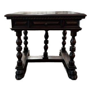 Antique 19th Century Italian Renaissance Revival Walnut Side Table For Sale