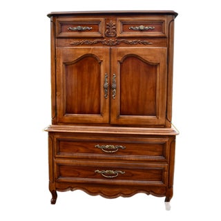 Cherry Dixie Furniture Tall Chest Vintage French Provincial Cabinet Chest For Sale