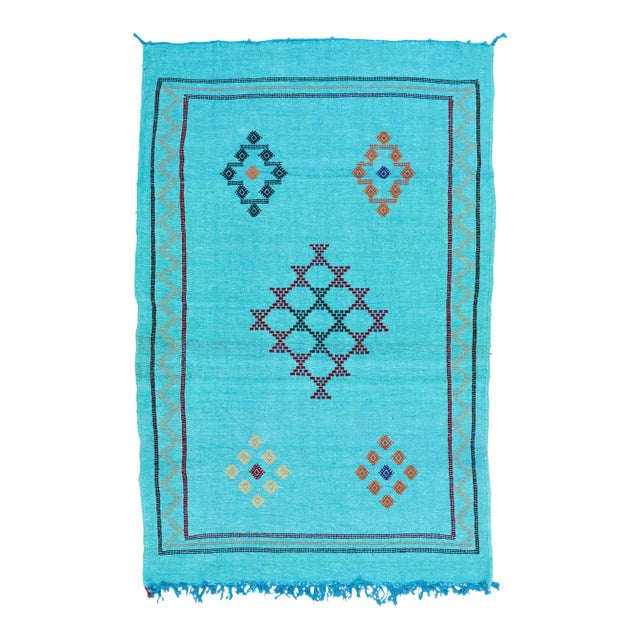 Late 20th Century Vintage Moroccan Rug - 4'9'' X 3' For Sale