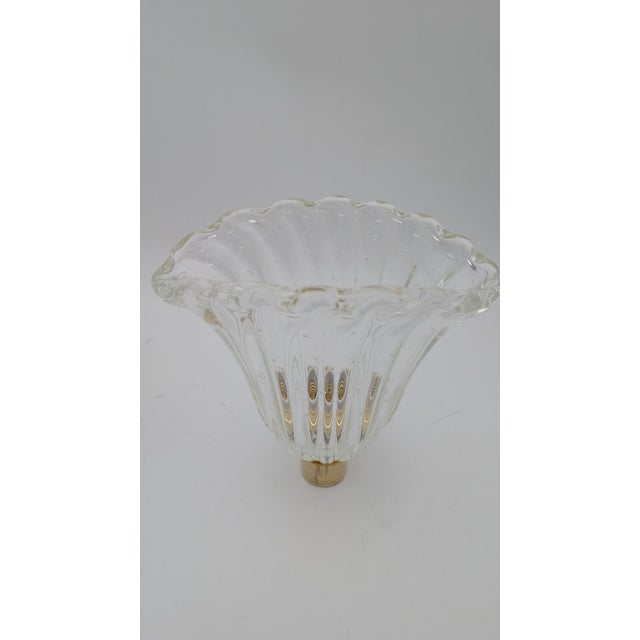 Mid-Century Modern Murano Glass and Brass Wall Lights from Barovier&Toso, 1950s, Set of 2 For Sale - Image 3 of 10