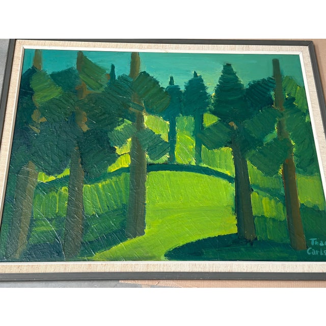 Thage Carlson, Forest , 1960s, Oil on Panel, Framed For Sale - Image 14 of 18