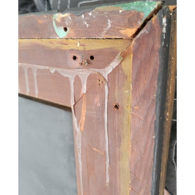 Monumental Antique French Mahogany Black Gilt Gold Pagoda Early 20th Century Mantel Wall Mirror For Sale - Image 11 of 17