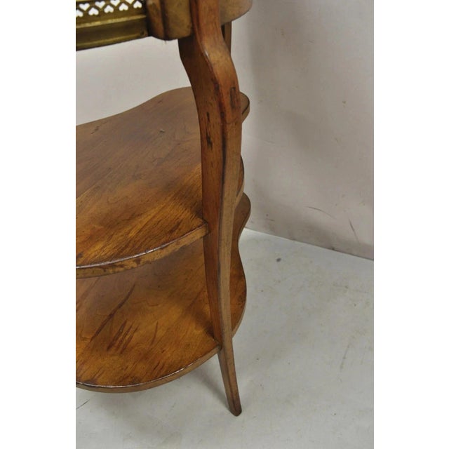 Early 20th Century French Country Provincial Biedermeier Cherry Marble Side Table Ice Bucket Holder For Sale - Image 11 of 12