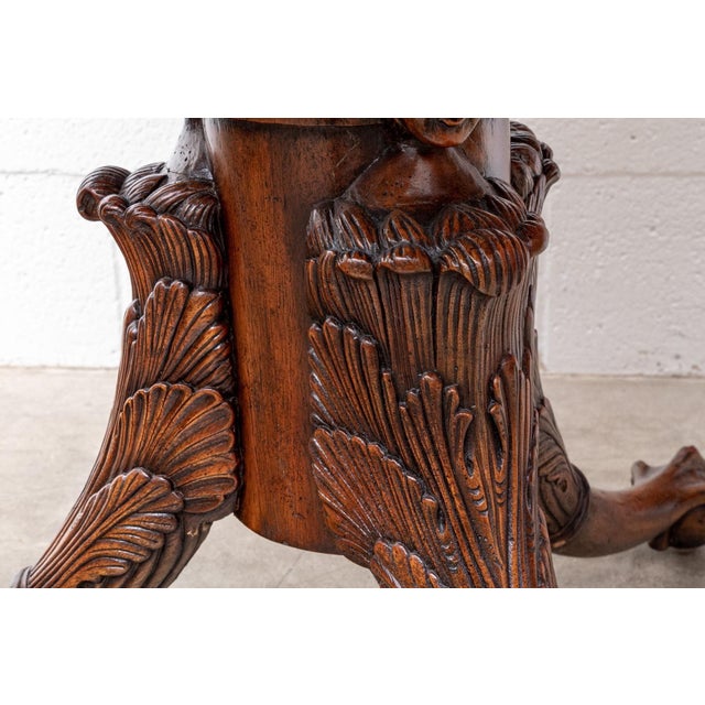 Maitland - Smith Vintage Maitland Smith Carved Mahogany Center Hall Tabl For Sale - Image 4 of 8