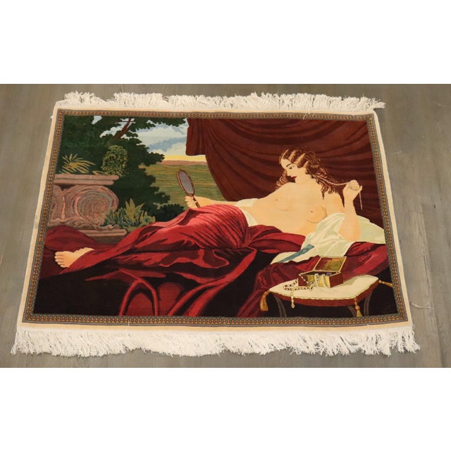 Vintage Zabihi Collection Nude Persian Kashan Rug - 3'8" x 5' For Sale - Image 4 of 9