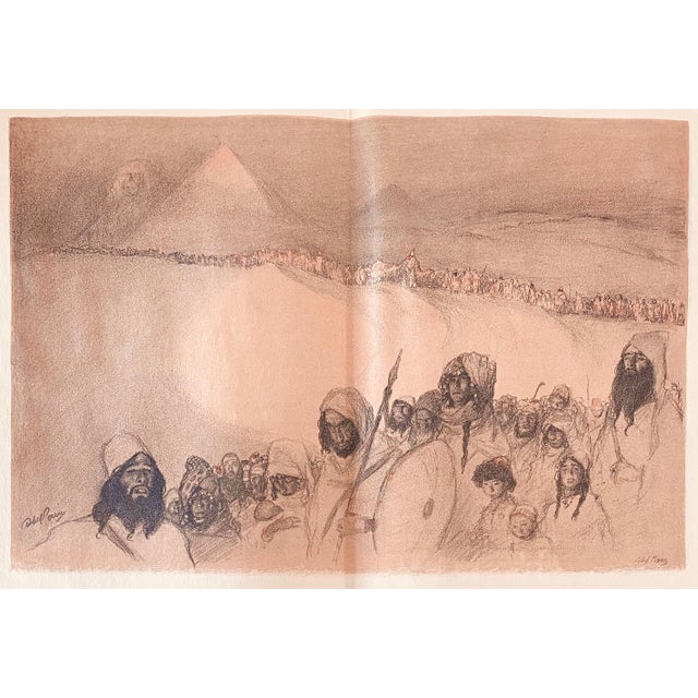 Folk Art Abel Pann, Abel Pann Israeli Bezalel School Lithograph Judaica Biblical Print Jewish Art For Sale - Image 3 of 8