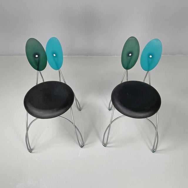 Metal Set of Italian Jessica Chairs by Durbino & Lomazzi for Zerodesign, 1990s For Sale - Image 7 of 18