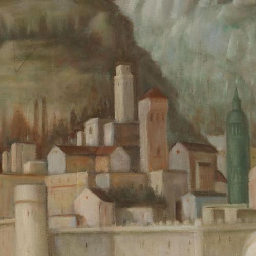Idyllic Landscape with Figures, 1900s, Oil Painting on Canvas, Framed For Sale - Image 8 of 15