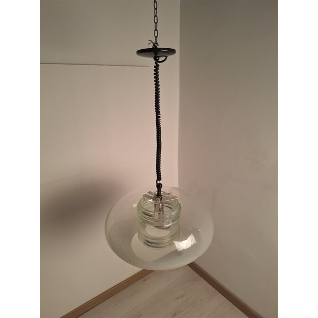 Black Model 2119 Chandelier with Shaded Glass by Gino Sarfatti for Arteluce, 1960s For Sale - Image 8 of 16