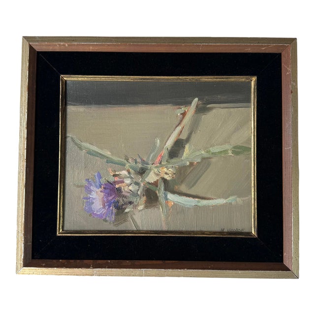 1970's M. Valade Still Life Oil on Canvas Painting, Framed For Sale