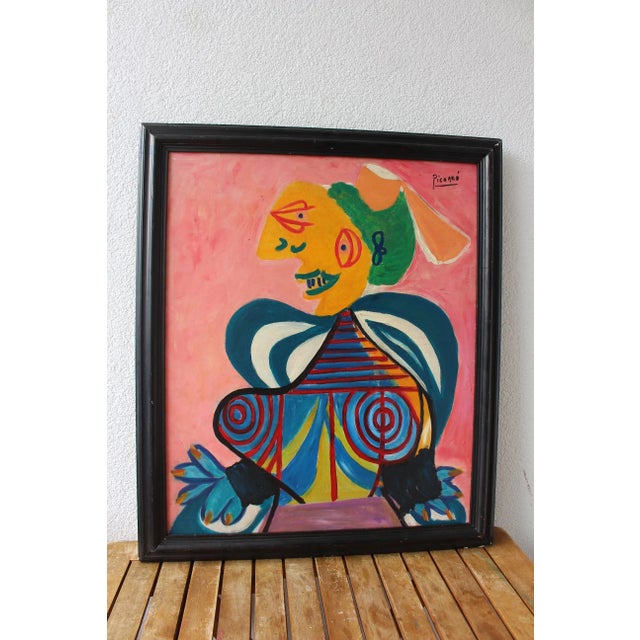 Mid-Century Modern Composition, Oil Painting, 1950s, Framed For Sale - Image 6 of 14