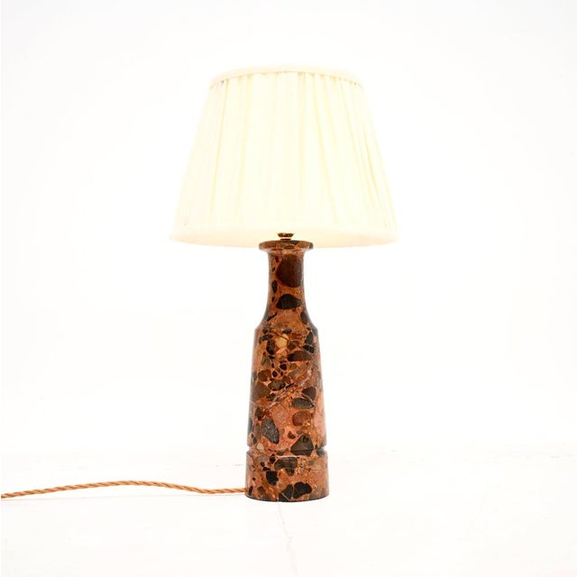 Mid-Century Modern Vintage Italian Terrazzo Marble Table Lamp, 1970 For Sale - Image 3 of 7