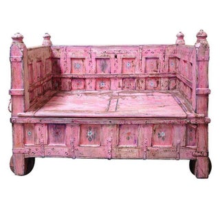 Pink Princess Antique Painted Storage Bench For Sale