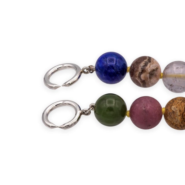 Contemporary Tiffany & Co. Paloma Picasso Silver Multicolored Gemstone Bead Necklace 1980's For Sale - Image 3 of 7