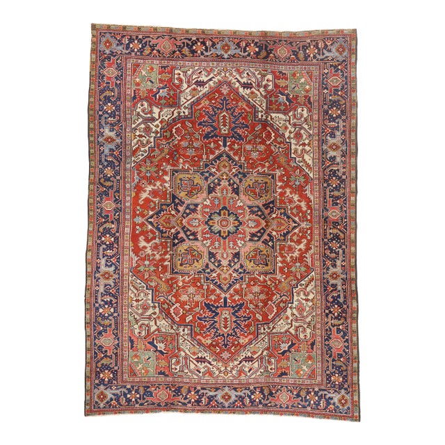 Late 19th Century Persian Heriz Rug, 08'03 X 11'11 For Sale