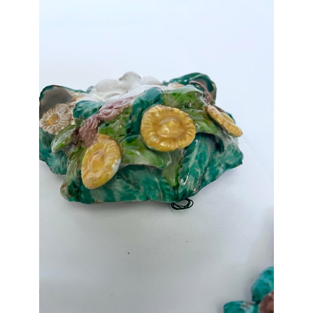 Set of 3 Vintage Italian Majolica Wall Faces – Hand-Painted Amalfi/Sicilian Coastal Style For Sale In Naples, FL - Image 6 of 10