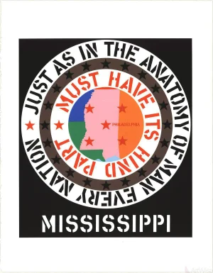 Robert Indiana, Mississippi -1997 Serigraph