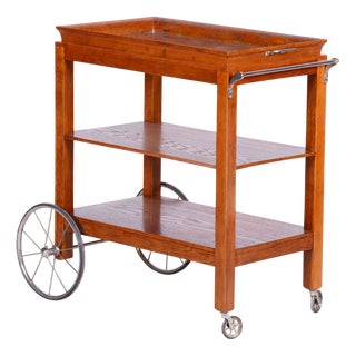 French Art Deco Walnut Trolley, 1920s For Sale