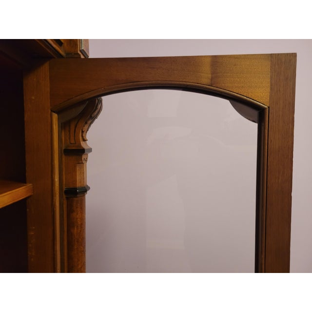 1880s Victorian Renaissance Revival Walnut and Burl Bookcase by Robert Renwick & Sons of Baltimore For Sale - Image 9 of 18