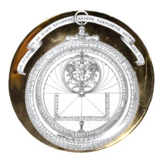 Vintage Piero Fornasetti Astrolabe Porcelain Large Plate #11 For Sale