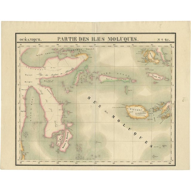 Paper Map of the Moluccas and Part of Sulawesi Indonesia by Vandermaelen, 1825 For Sale - Image 7 of 7