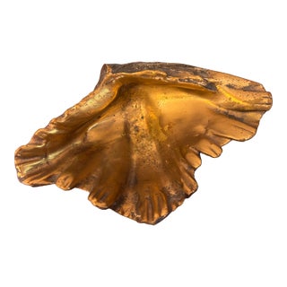 Vintage Shell Form Metal Ashtray / Catchall Bowl For Sale